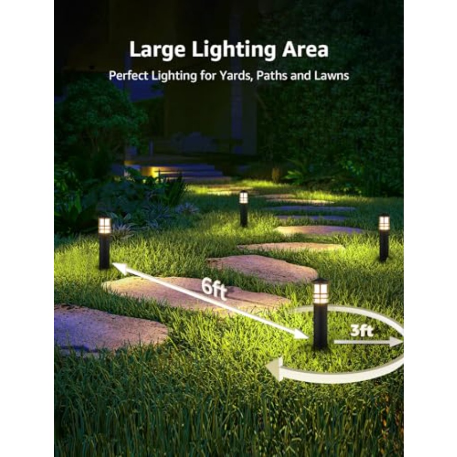 4-Pack Low Voltage Pathway Lig - مراجعة Outdoor Lighting Bollards وسعره