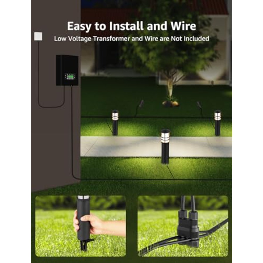 4-Pack Low Voltage Pathway Lig - مراجعة Outdoor Lighting Bollards وسعره
