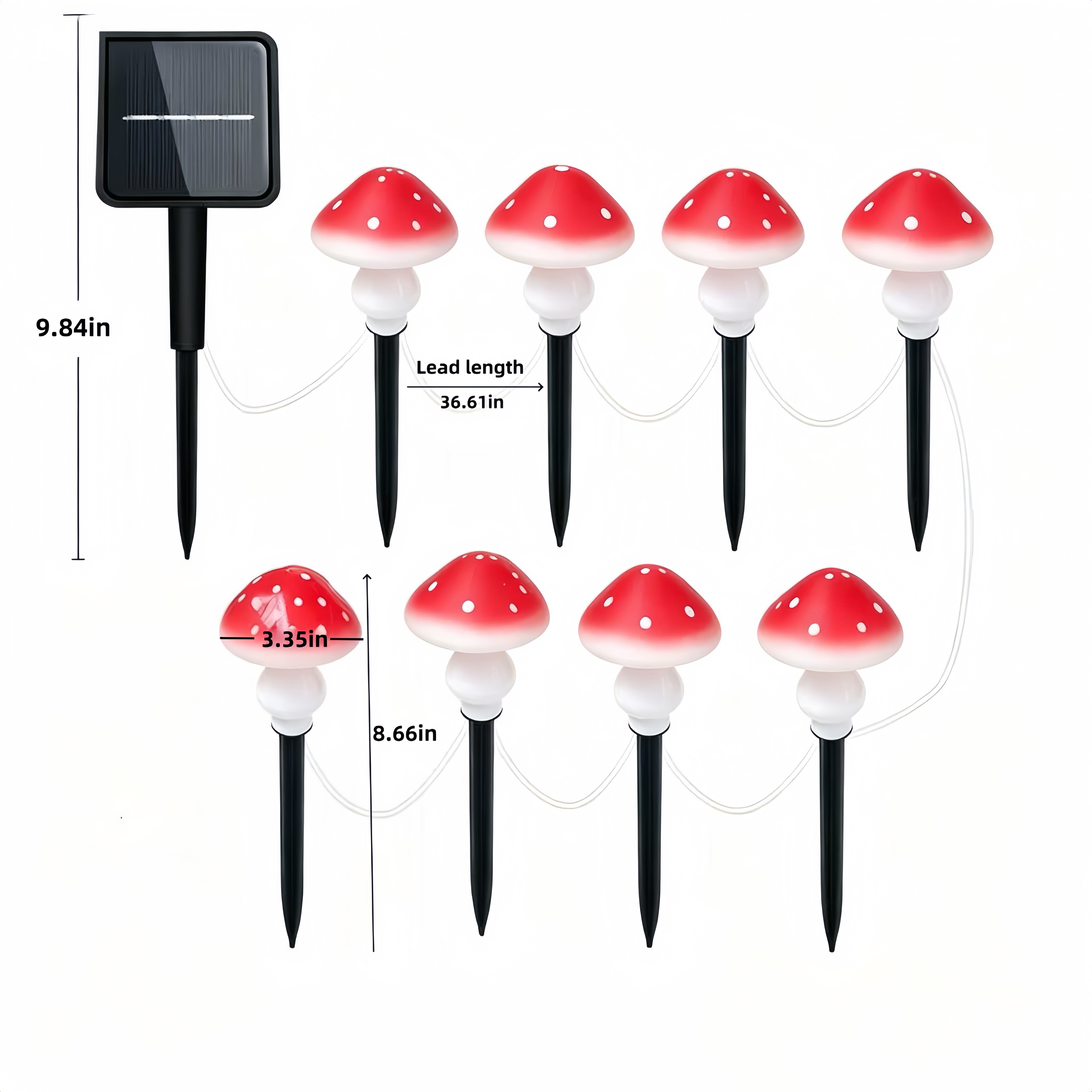 Solar Mushroom String Lights W - مراجعة Outdoor Lighting Yard Stakes وسعره