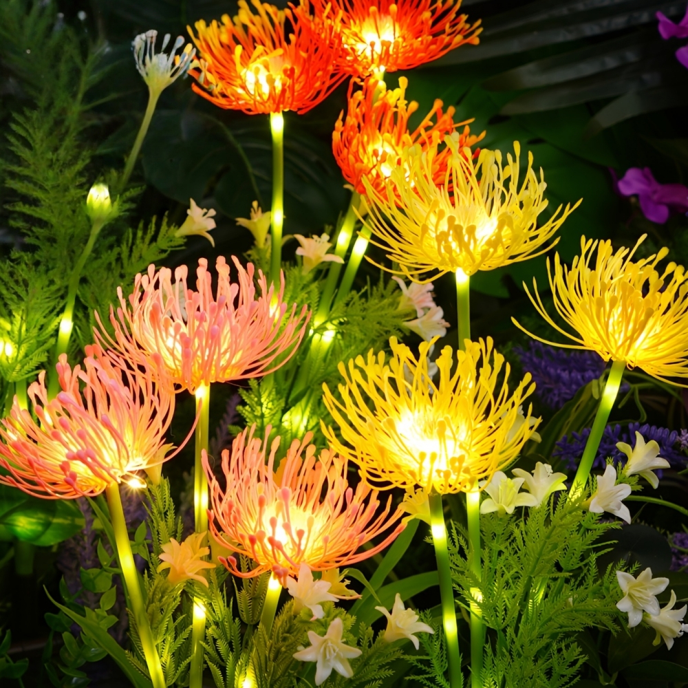 Solar Spider Lily Flower Groun - مراجعة Outdoor Lighting Yard Stakes وسعره