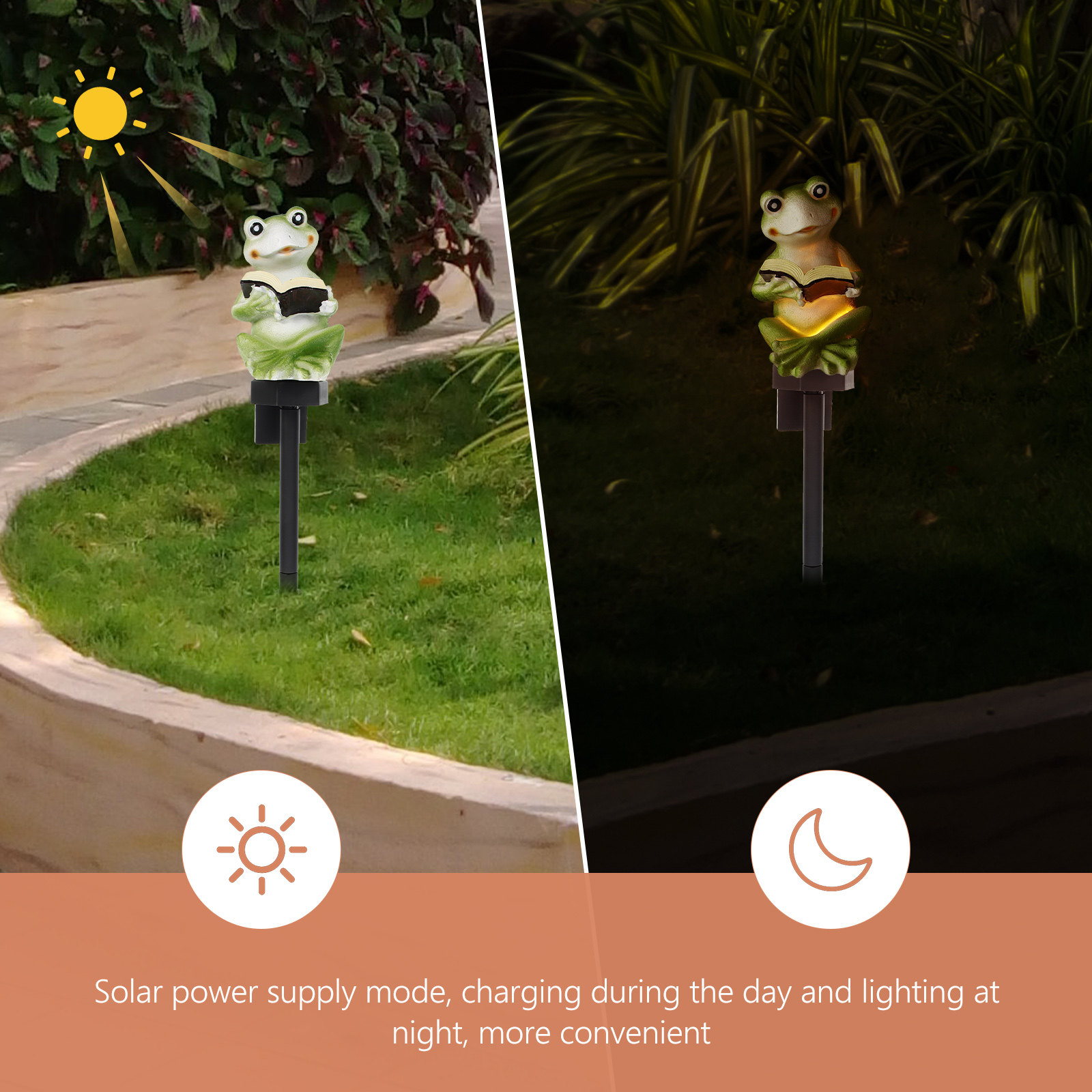 Solar Frog Lights Resin Garden - مراجعة Outdoor Lighting Yard Stakes وسعره